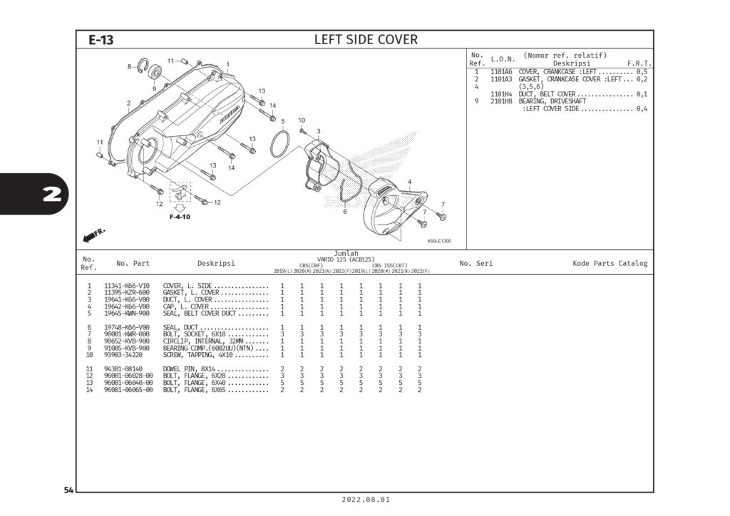 E13 - NẮP NỒI - HONDA VARIO 125 (K2V)