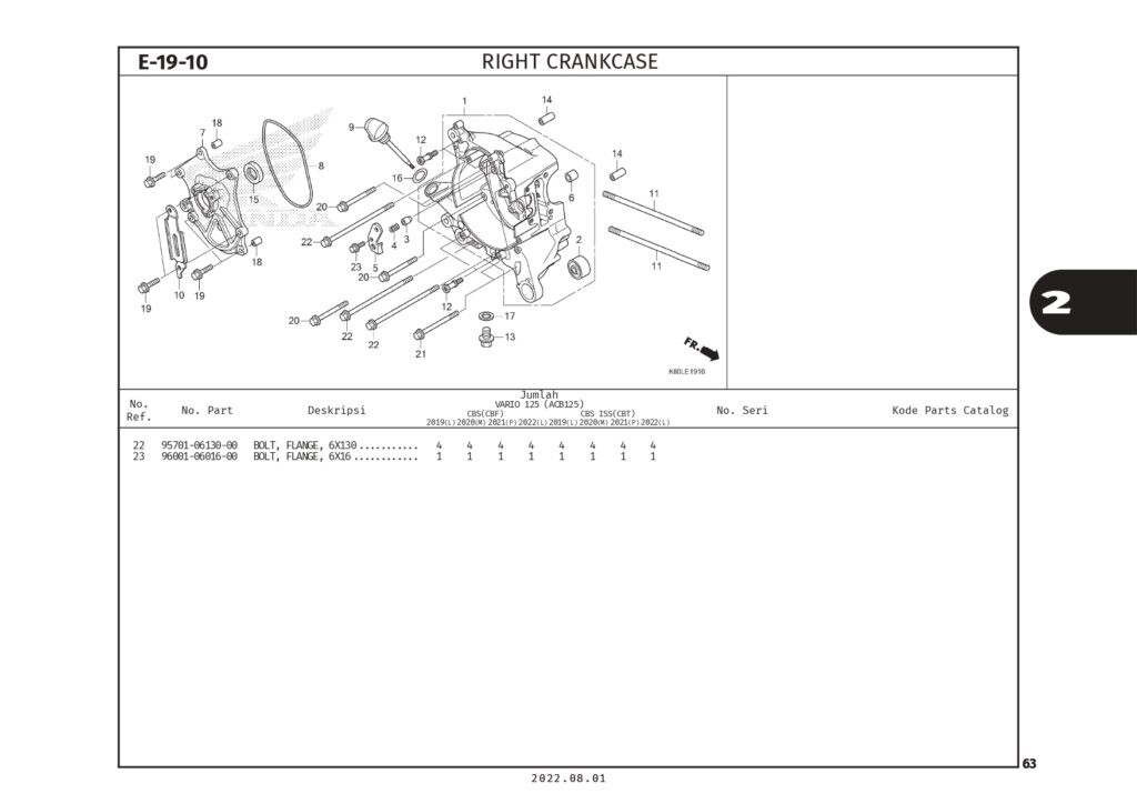 E19-10 - LỐC GIỮA PHẢI - HONDA VARIO 125 (K2V)