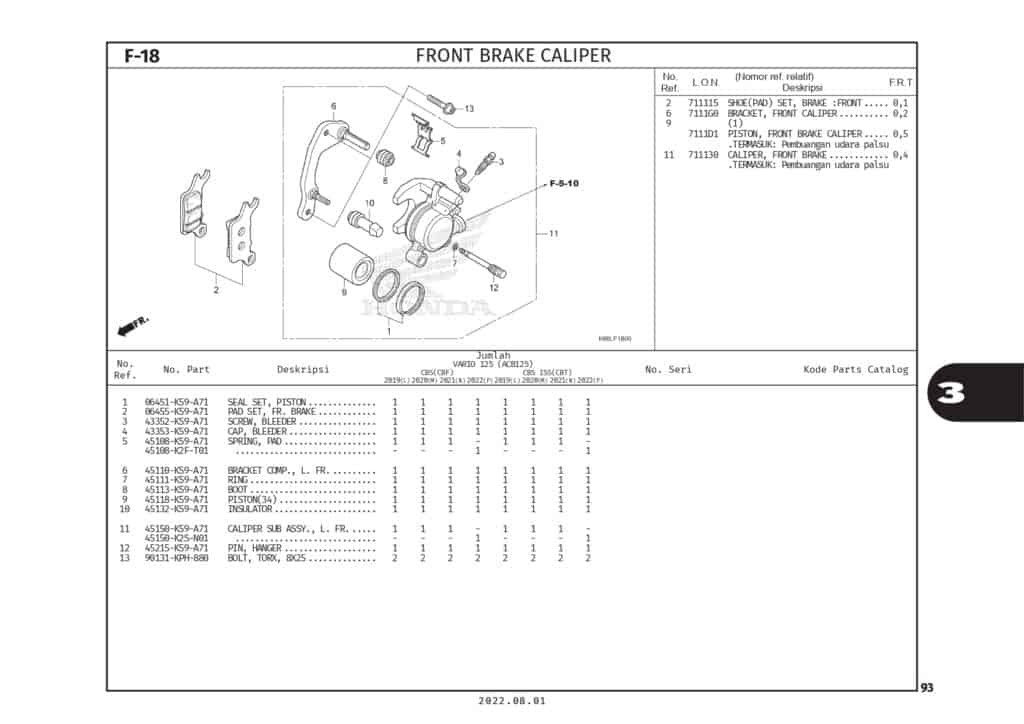 F18 - HEO DẦU THẮNG TRƯỚC - HONDA VARIO 125 (K2V)