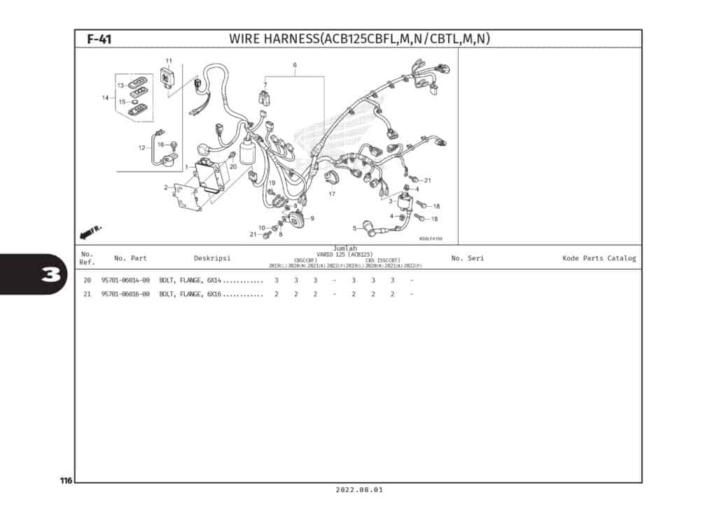 F41 - DÂY ĐIỆN SƯỜN - HONDA VARIO 125 (K2V)