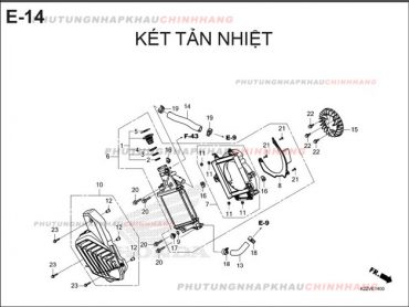 E14 – KÉT TẢN NHIỆT – HONDA AIR BLADE 125-160 (K3A-K2Z)