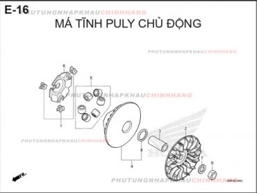 E16 – MÁ TĨNH PULY CHỦ ĐỘNG – HONDA SH 125-160 (K0R-K0S)