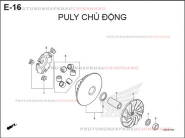 E16 – PULY CHỦ ĐỘNG – HONDA AIR BLADE 125-160 (K3A-K2Z)