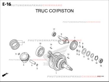 E16 – TRỤC DÊN PISTON – HONDA WINNER X V3 V4 (K2P)