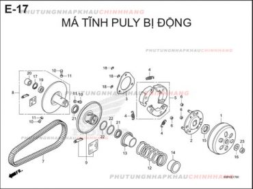 E17 – MÁ TĨNH PULY BỊ ĐỘNG – HONDA SH 125-160 (K0R-K0S)