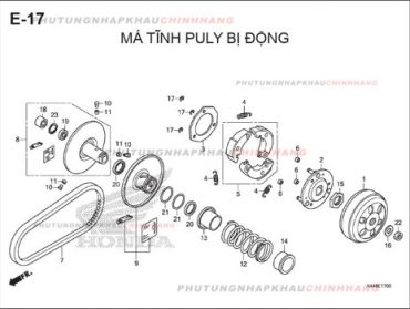 E17 – MÁ TĨNH PULY BỊ ĐỘNG – HONDA VISION 110 (K44)