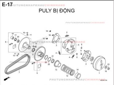 E17 – PULY PULY BỊ ĐỘNG – HONDA AIR BLADE 125-160 (K3A-K2Z)