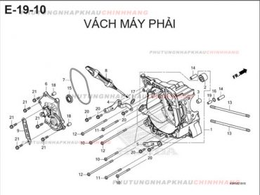 E19-10 – VÁCH MÁY PHẢI – HONDA SH 125-160 (K0R-K0S)