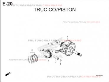 E20 – TRỤC DÊN – HONDA SH 125-160 (K0R-K0S)