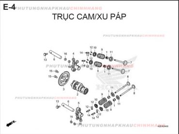 E4 – TRỤC CAM XU PÁP – HONDA AIR BLADE 125-160 (K3A-K2Z)