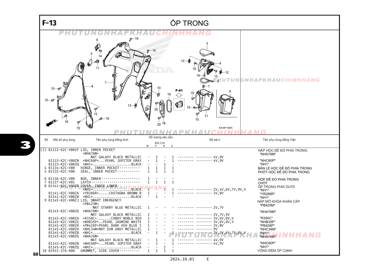 F13 - ỐP TRONG - HONDA VISION 110 (K2C) 1