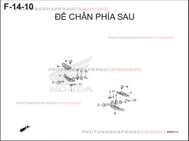 F14-10 – ĐỂ CHÂN SAU – HONDA SH 125-160 (K0R-K0S)