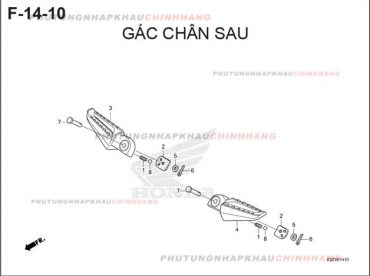 F14-10 – GÁC CHÂN SAU – HONDA AIR BLADE 125-160 (K3A-K2Z)