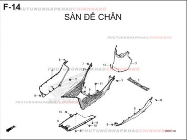 F14 – SÀN ĐỂ CHÂN – HONDA SH 125-160 (K0R-K0S)