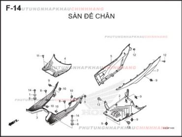 F14 – SÀN ĐỂ CHÂN – HONDA VISION 110 (K2C)