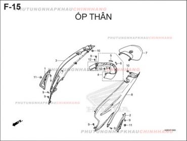 F15 – ỐP THÂN – HONDA SH 125-160 (K0R-K0S)