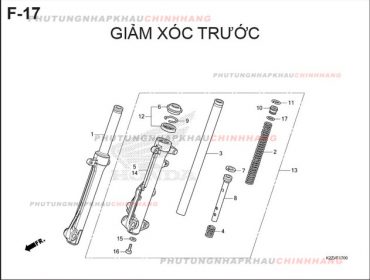 F17 – GIẢM XÓC TRƯỚC – HONDA AIR BLADE 125-160 (K3A-K2Z)