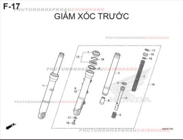 F17 – GIẢM XÓC TRƯỚC – HONDA SH 125-160 (K0R-K0S)