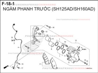 F18-1 – NGÀM PHANH TRƯỚC – HONDA SH 125-160 (K0R-K0S)