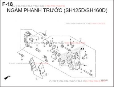 F18 – NGÀM PHANH TRƯỚC – HONDA SH 125-160 (K0R-K0S)