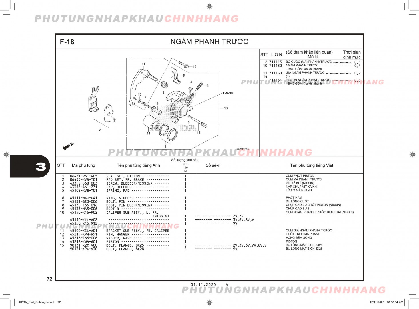 F18 - NGÀM PHANH TRƯỚC - HONDA VISION 110 (K2C)