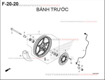 F20-20 – BÁNH TRƯỚC – HONDA AIR BLADE 125-160 (K3A-K2Z)