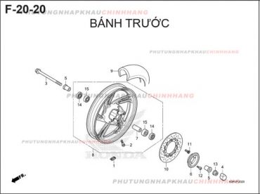 F20-20 – BÁNH TRƯỚC – HONDA SH 125-160 (K0R-K0S)