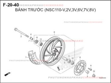 F20-40 – BÁNH TRƯỚC – HONDA VISION 110 (K2C)