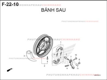 F22-10 – BÁNH SAU – HONDA AIR BLADE 125-160 (K3A-K2Z)