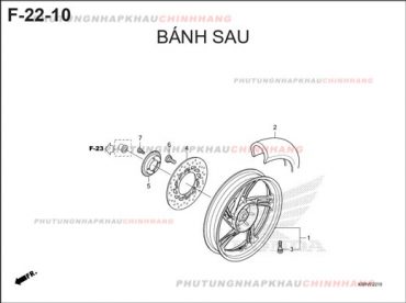 F22-10 – BÁNH SAU – HONDA SH 125-160 (K0R-K0S)