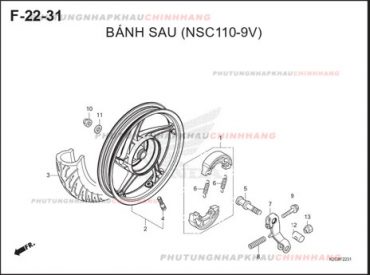 F22-31 – BÁNH SAU – HONDA VISION 110 (K2C)