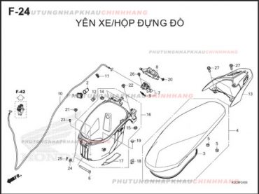 F24 – YÊN XE HỘP ĐỒ – HONDA VISION 110 (K2C)