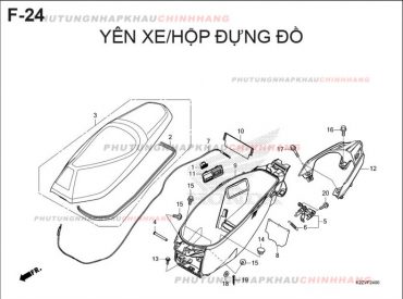 F24 – YÊN XE HỘP ĐỰNG ĐỒ – HONDA AIR BLADE 125-160 (K3A-K2Z)