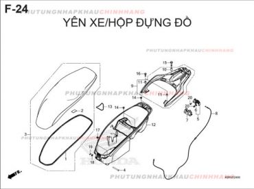 F24 – YÊN XE HỘP ĐỰNG ĐỒ – HONDA SH 125-160 (K0R-K0S)