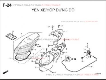 F24 – YÊN XE HỘP ĐỰNG ĐỒ – HONDA VISION 110 (K44)