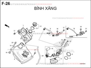 F26 – BÌNH XĂNG – HONDA AIR BLADE 125-160 (K3A-K2Z)