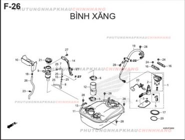 F26 – BÌNH XĂNG – HONDA SH 125-160 (K0R-K0S)