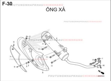 F30 – ỐNG XẢ – HONDA SH 125-160 (K0R-K0S)