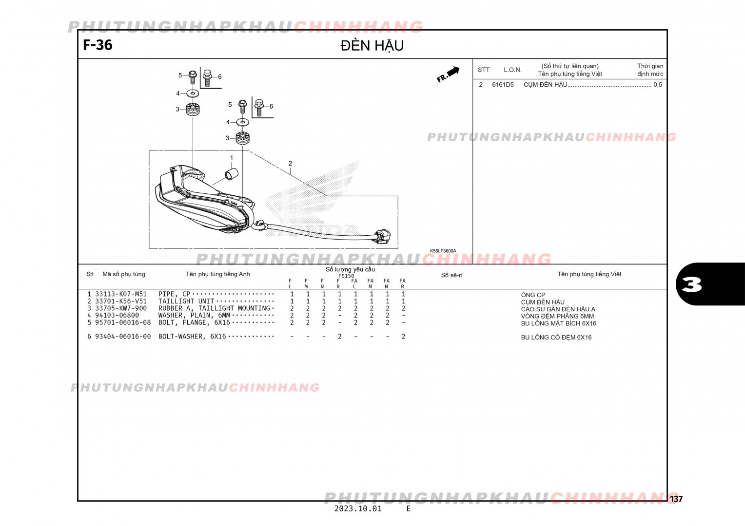 F36 - ĐÈN HẬU - HONDA WINNER X V3 V4 (K2P)