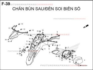 F39 – CHẮN BÙN SAU ĐÈN SOI BIỂN SỐ – HONDA AIR BLADE 125-160 (K3A-K2Z)