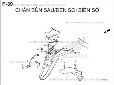 F39 – CHẮN BÙN SAU ĐÈN SOI BIỂN SỐ – HONDA SH 125-160 (K0R-K0S)