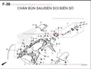 F39 – CHẮN BÙN SAU ĐÈN SOI BIỂN SỐ  – HONDA VISION 110 (K2C)