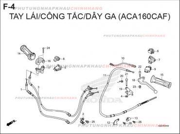 F4 – TAY LÁI CÔNG TẮC DÂY GA 160 – HONDA AIR BLADE 125-160 (K3A-K2Z)