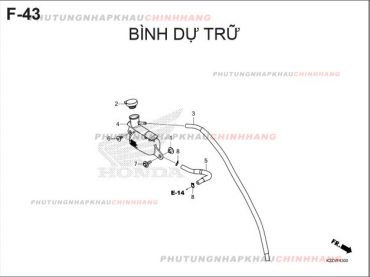 F43 – BÌNH NƯỚC PHỤ – HONDA AIR BLADE 125-160 (K3A-K2Z)