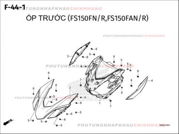 F44-1 – ỐP TRƯỚC – HONDA WINNER X V3 V4 (K2P)