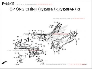 F44-11 – ỐP ỐNG CHÍNH – HONDA WINNER X V3 V4 (K2P)