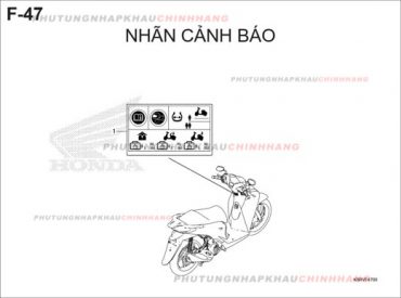 F47 – TEM CẢNH BÁO – HONDA SH 125-160 (K0R-K0S)