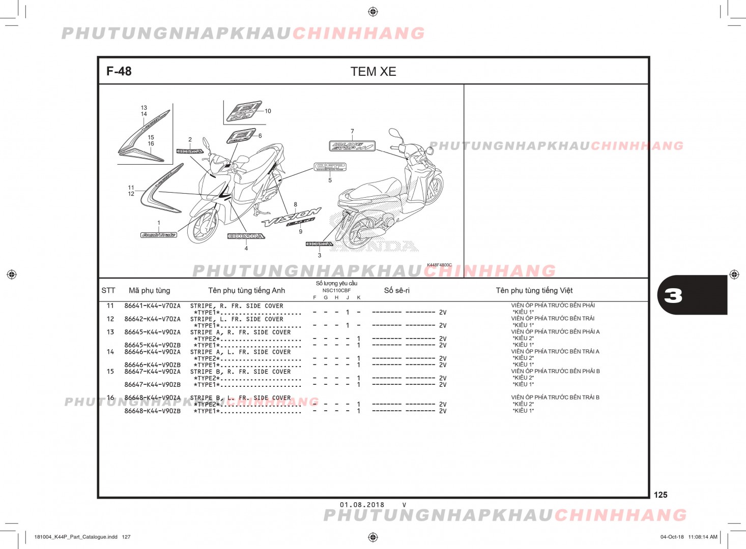 F48 - TEM XE - HONDA VISION 110 (K44)