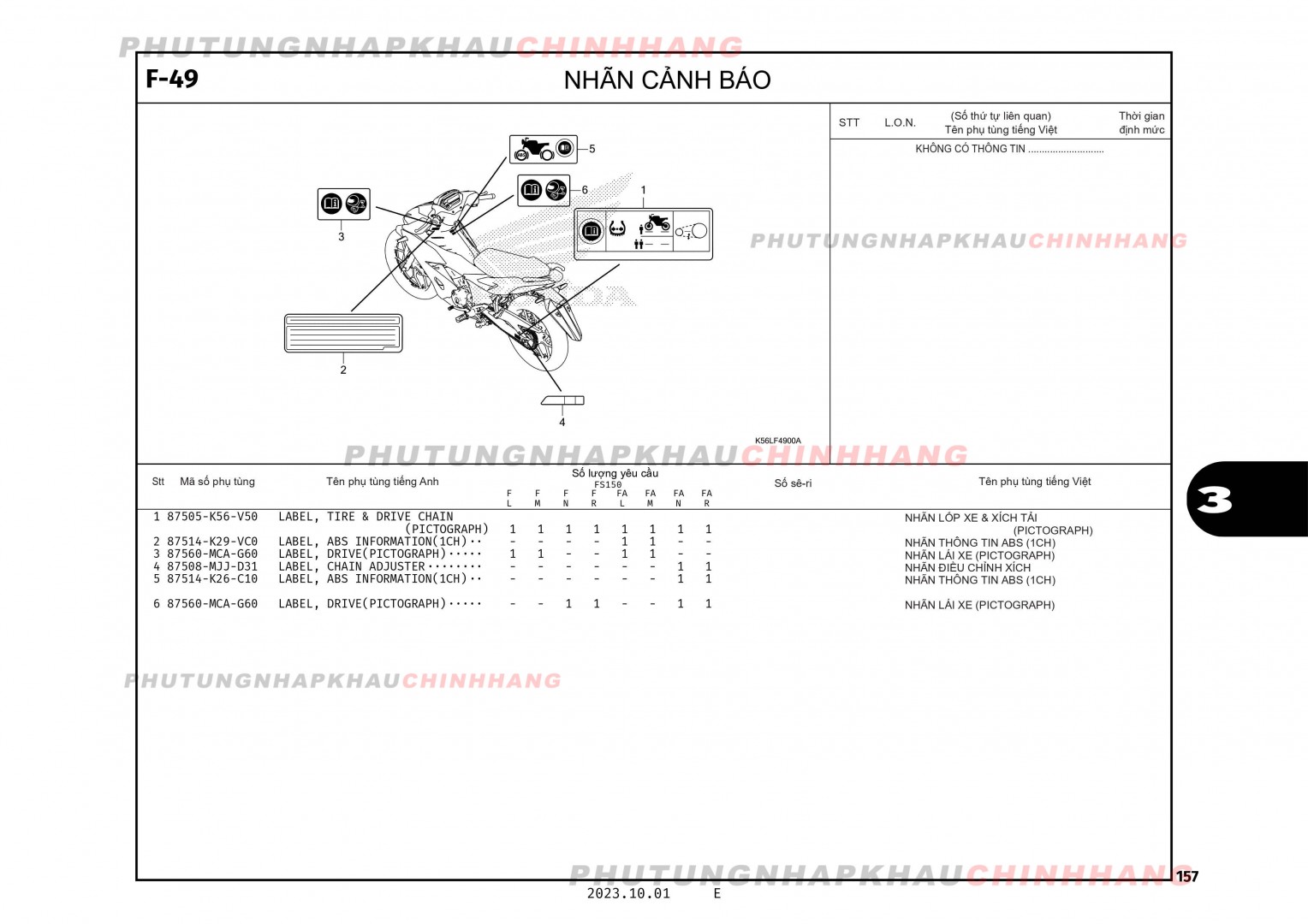 F49 - TEM CẢNH BÁO - HONDA WINNER X V3 V4 (K2P)