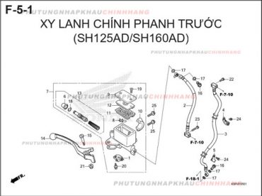 F5-1 – XY LANH CHÍNH PHANH TRƯỚC – HONDA SH 125-160 (K0R-K0S)